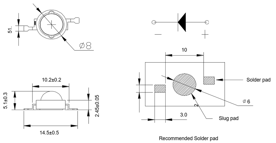 305ma 620-630NM 1W High power led red 2